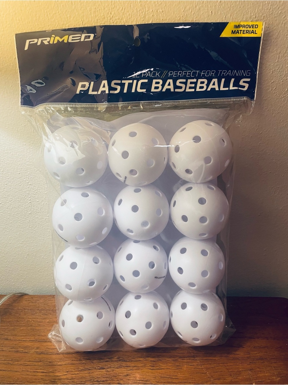 12 Plastic Perforated White Baseballs NWT